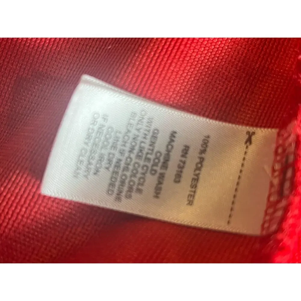 Melissa Paige Womens Red Fuzzy Fleece Jacket Collar One hook Closure Soft Small